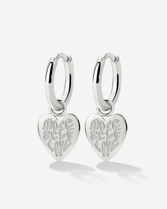 More Self-Love Hoop Set Small Argento