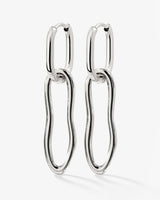 Blending Shapes Oval Hoop Set Baby Argento