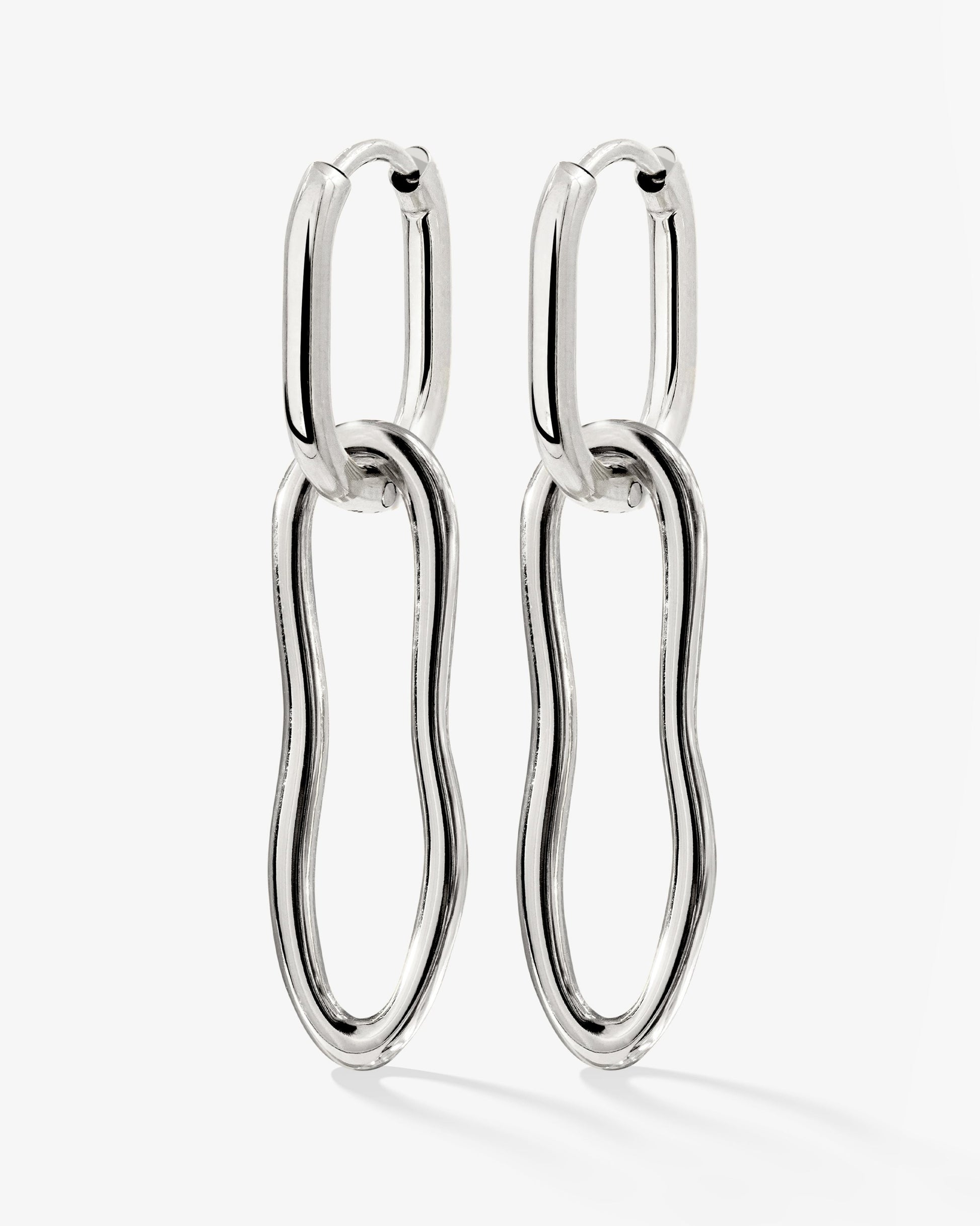 Blending Shapes Oval Hoop Set Baby Argento