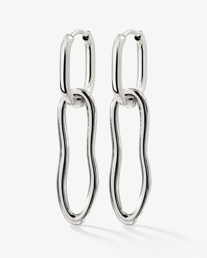 Blending Shapes Oval Hoop Set Baby Argento