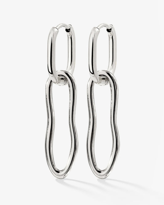 Blending Shapes Oval Hoop Set Baby Argento