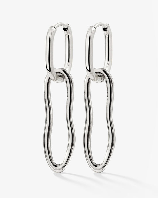 Blending Shapes Oval Hoop Set Baby Argento