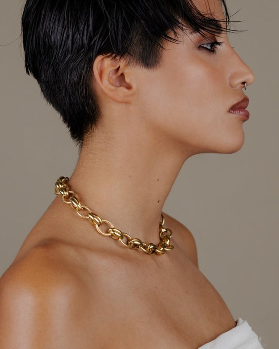 Chunky Twisted Links Collana Oro