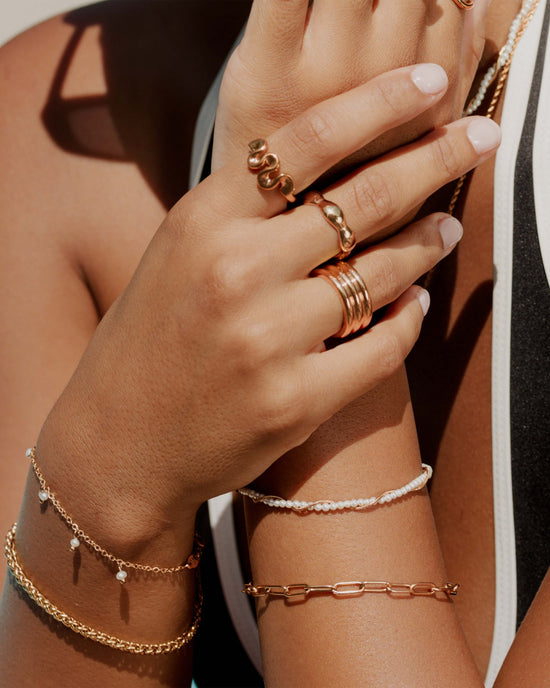 Shiny Pearls Bracciale Oro Rosa