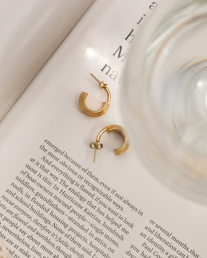 Winding Hoop Studs Oro Rosa
