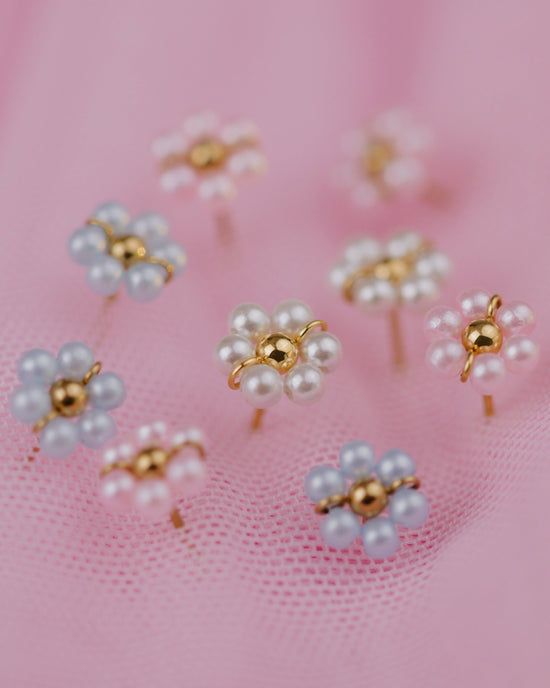Forever Blue Daisy Orecchini Oro