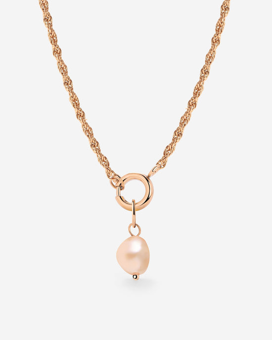 Perla Rosa Rope Chain Collana Set Oro Rosa