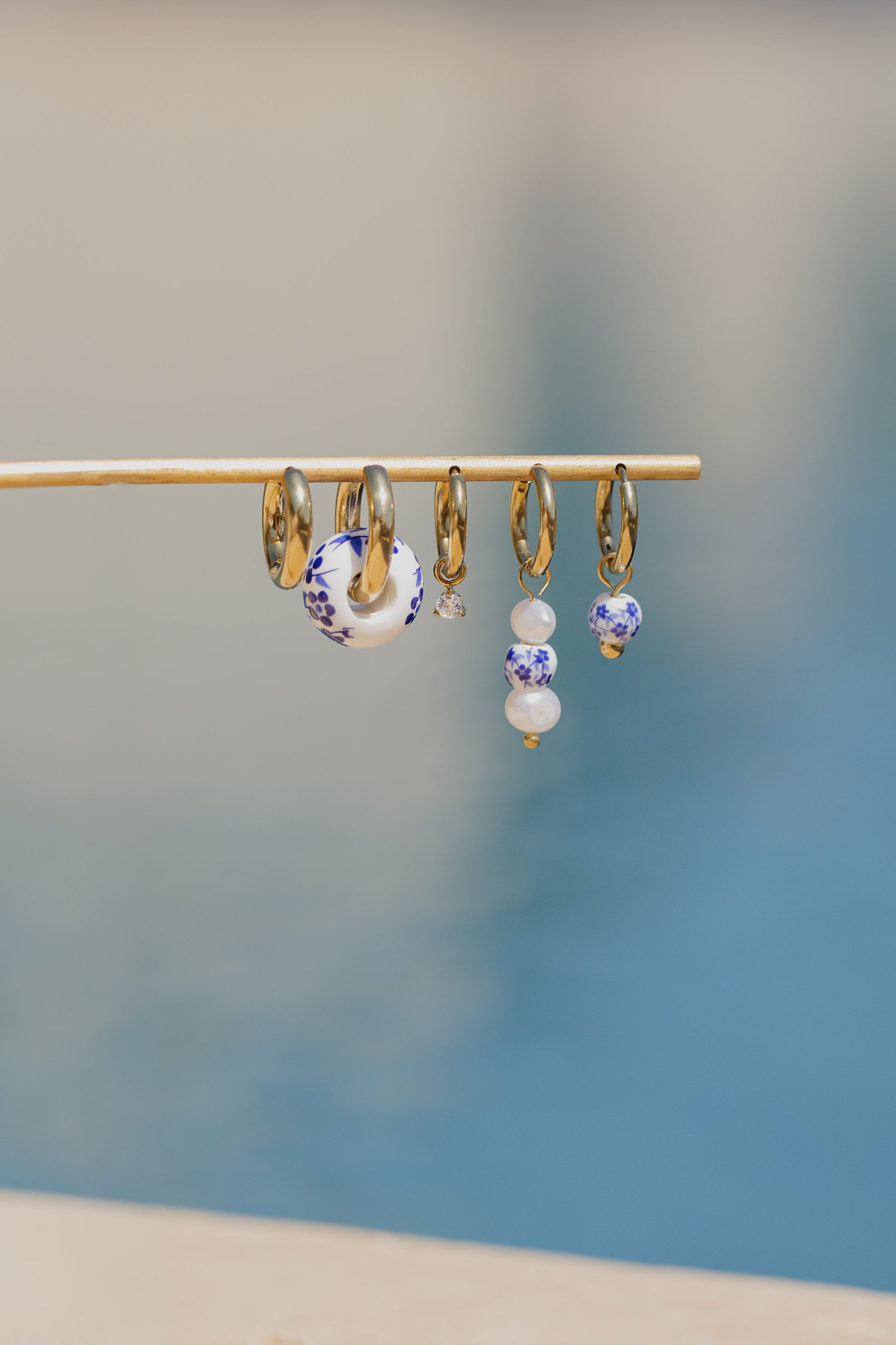 Painted Blue Hoop Set Small
