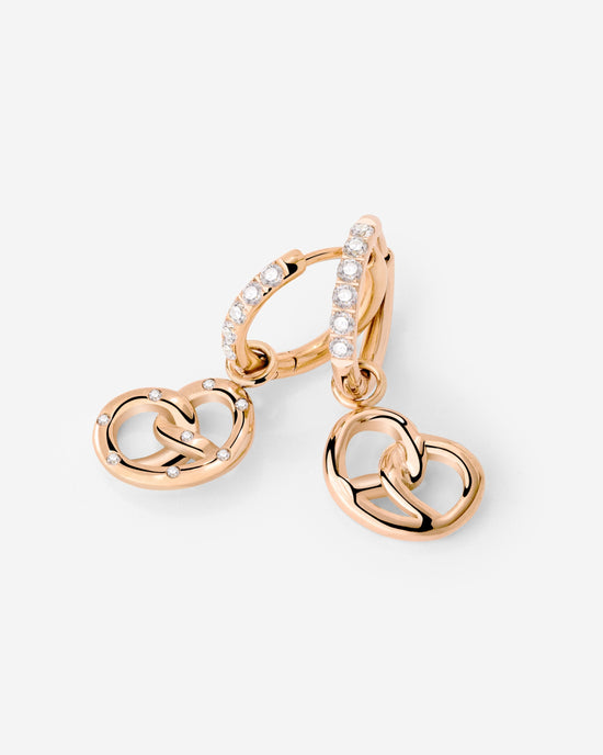 Bedazzled Pretzel Glimmer Hoop Set Small Oro Rosa