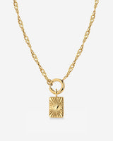Glowing Heart Singapore Chain Collana Set Oro