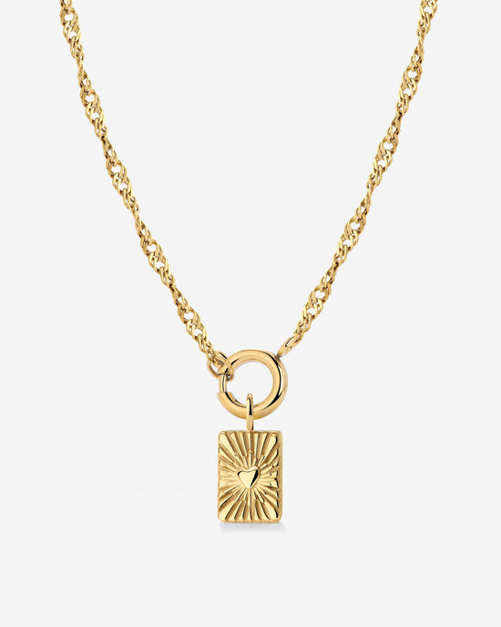 Glowing Heart Singapore Chain Collana Set Oro