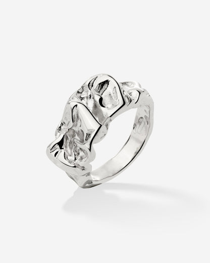 Crinkled Anello Argento