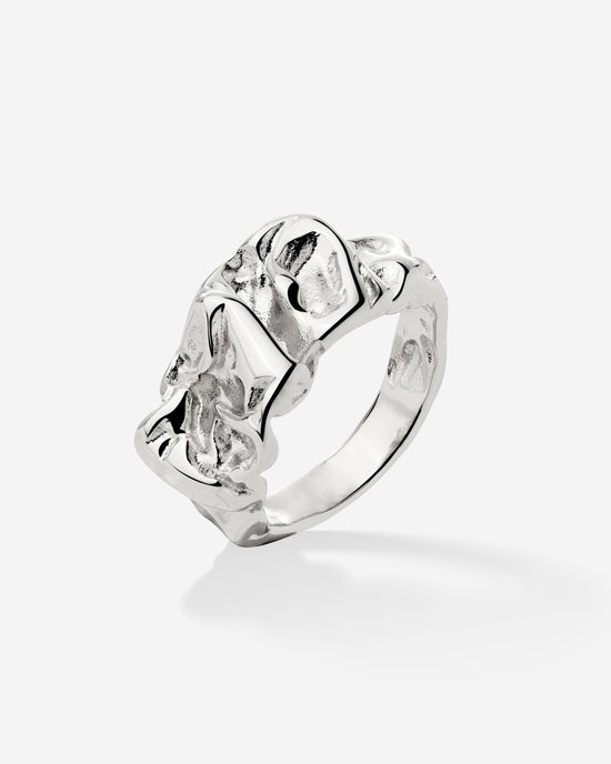 Crinkled Anello Argento
