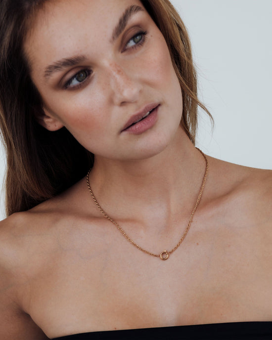 Rope Chain Charm Collana Oro Rosa