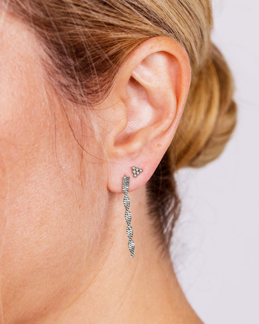 Triangle Beads Piercing Stud Argento