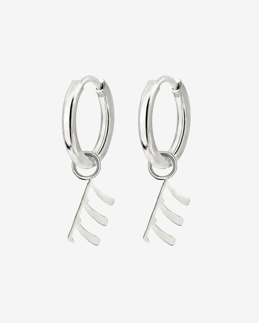 Angel Number 777 Hoop Set Small Argento