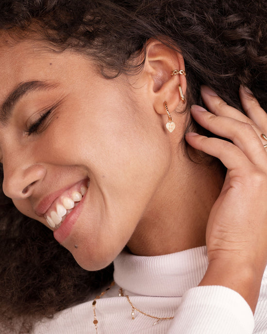 Oval Twisted Hoops Baby Oro Rosa
