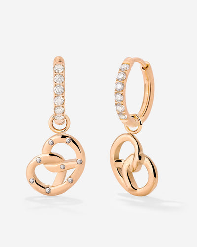 Bedazzled Pretzel Glimmer Hoop Set Small Oro Rosa