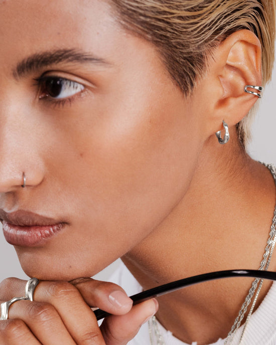 Liquid Shape Hoopies Argento