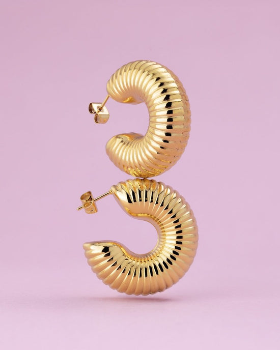 Spiral of Love Hoop Studs Large Oro