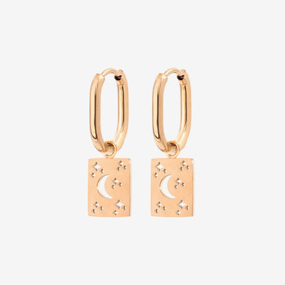 Midnight Lover Oval Hoops Baby Oro Rosa
