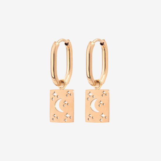 Midnight Lover Oval Hoops Baby Oro Rosa