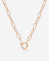 Oval Links Charm Collana Oro Rosa