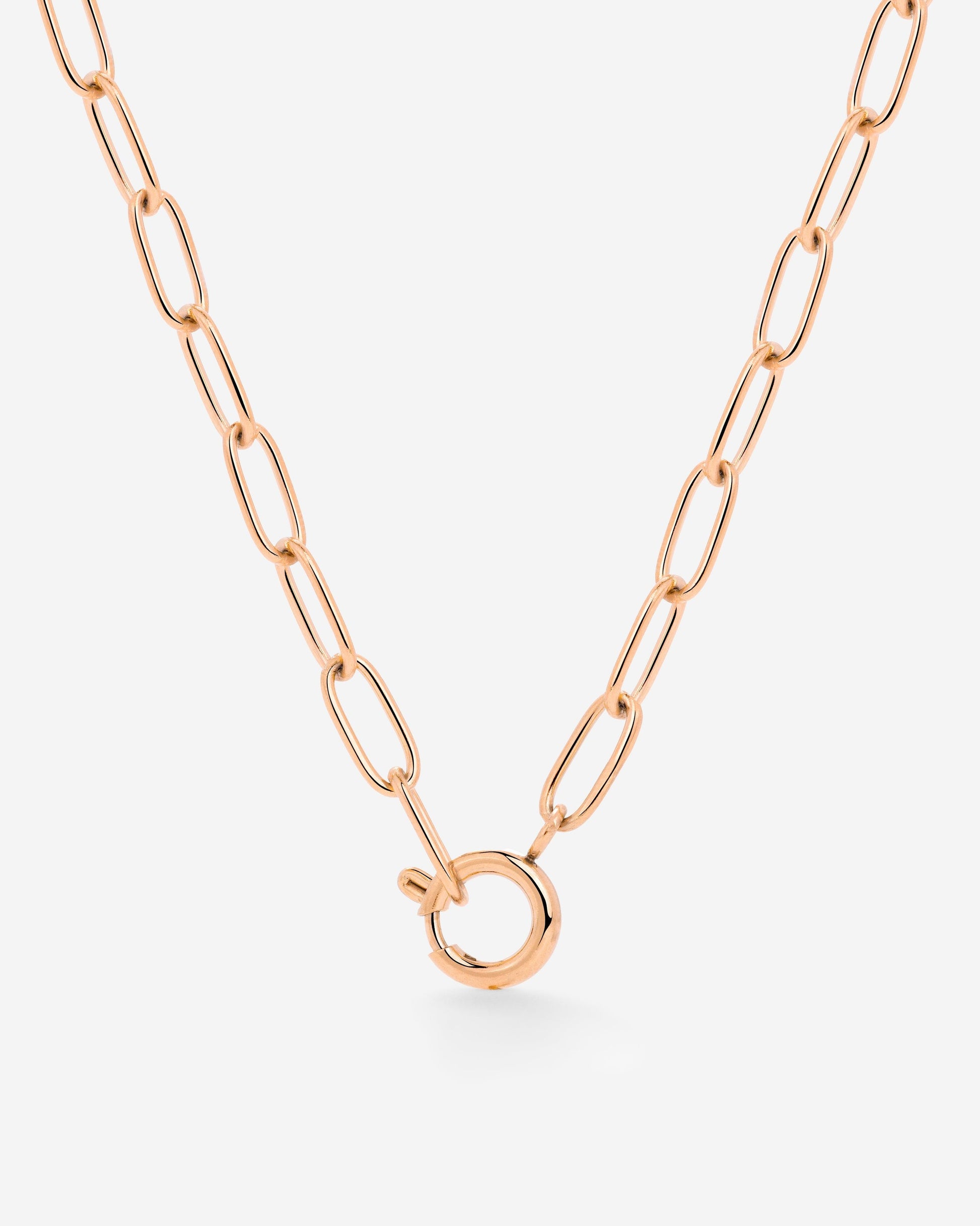 Oval Links Charm Collana Oro Rosa