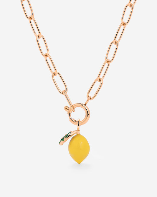 Lemony Oval Links Collana Set Oro Rosa