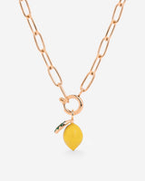 Lemony Oval Links Collana Set Oro Rosa