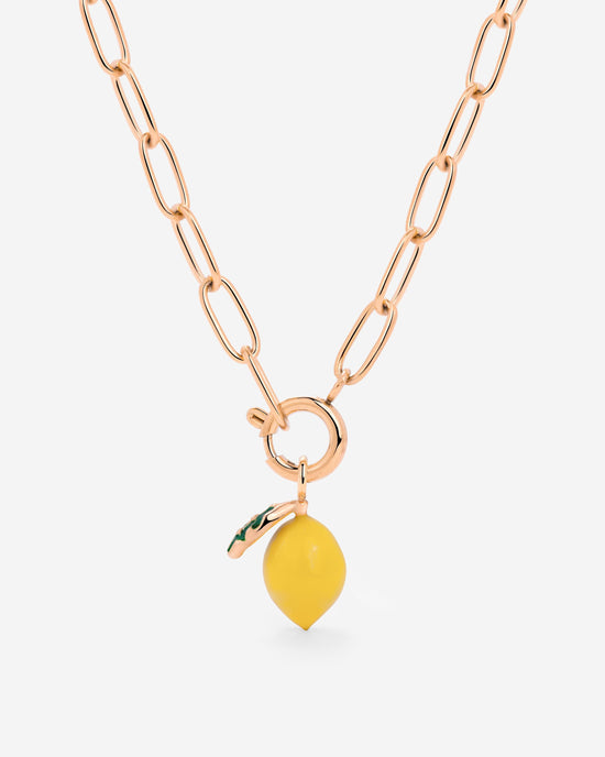 Lemony Oval Links Collana Set Oro Rosa