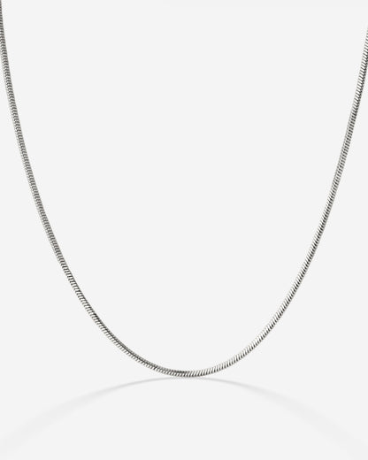 Squared Snake Chain Collana Argento