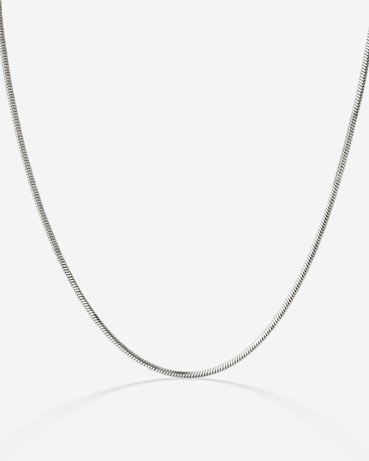 Squared Snake Chain Collana Argento