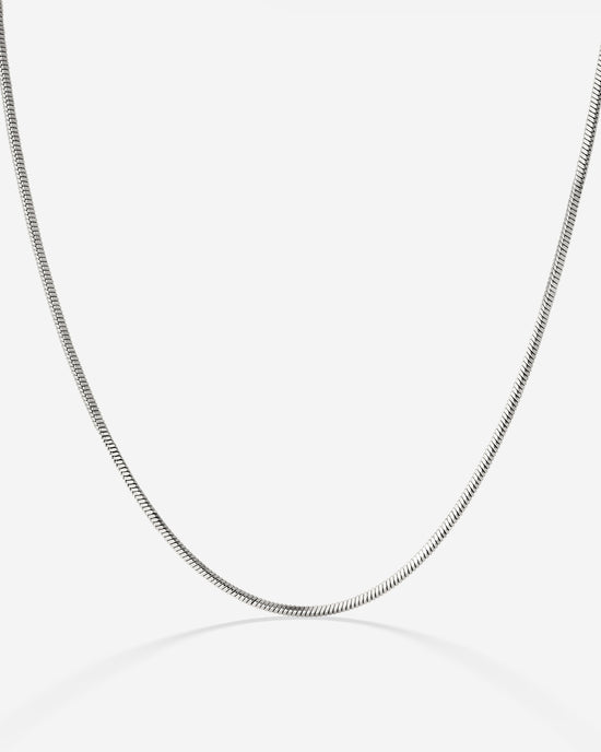 Squared Snake Chain Collana Argento