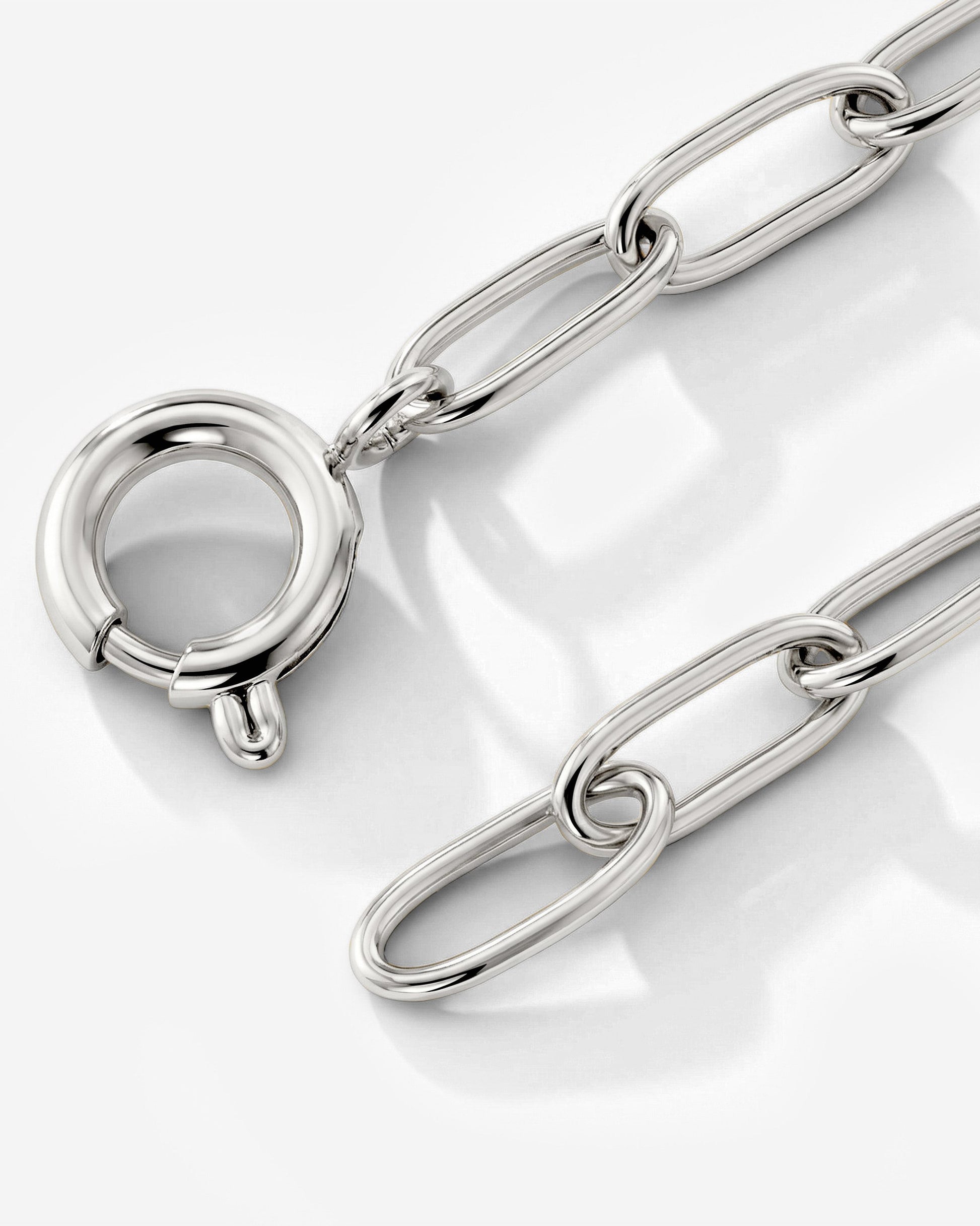Oval Links Charm Bracciale Argento