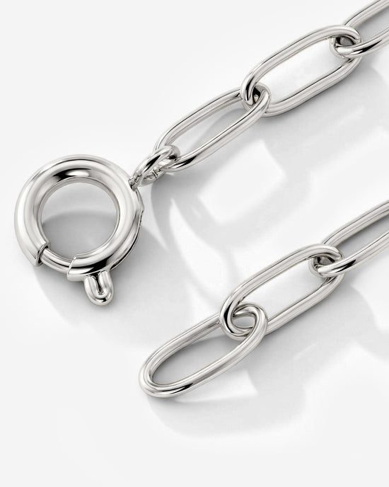 Oval Links Charm Bracciale Argento