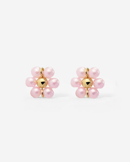 Pretty Pink Daisy Orecchini Oro