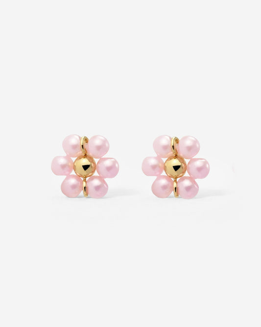 Pretty Pink Daisy Orecchini Oro