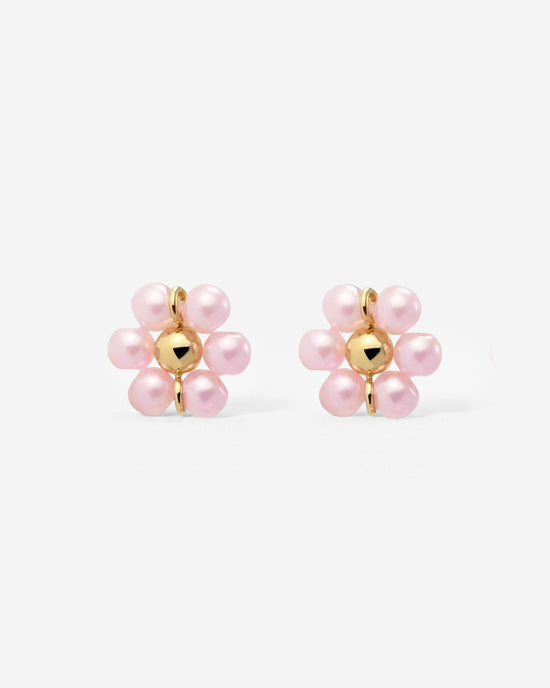 Pretty Pink Daisy Orecchini Oro