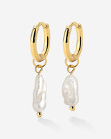 Lisas Power Pearl Hoop Set Oro