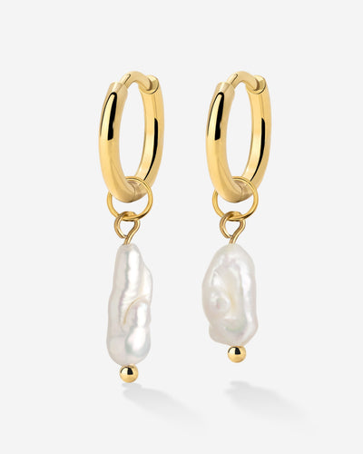 Lisas Power Pearl Hoop Set Oro