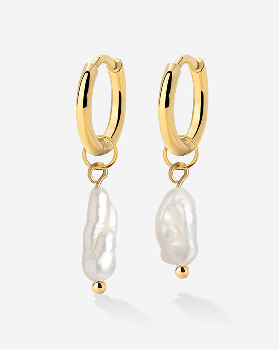 Lisas Power Pearl Hoop Set Oro