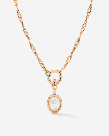 Glazed Singapore Chain Collana Set Oro Rosa