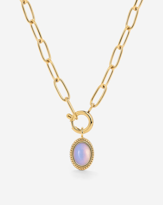 Opaline Oval Links Collana Set Oro