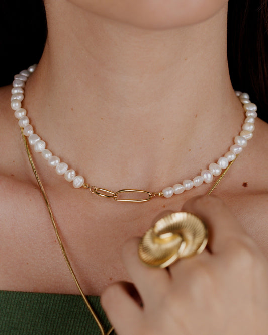 Fluidity Pearl Collana Oro