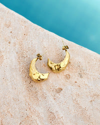 Hammered Huggie Studs