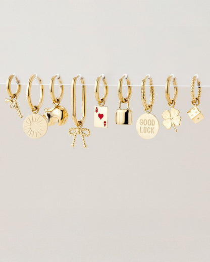 Lucky Dice Twisted Hoop Set Baby Oro