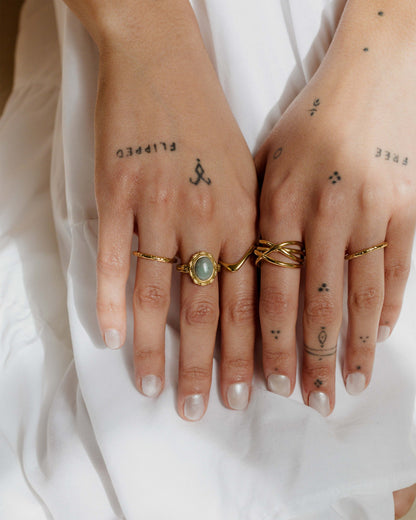 Sea Glass Ring Gold