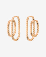 Oval Twisted Hoop Set Oro Rosa