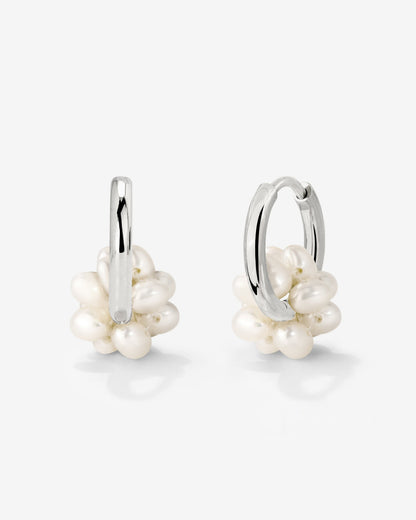 Pearl Cluster Orecchini Argento